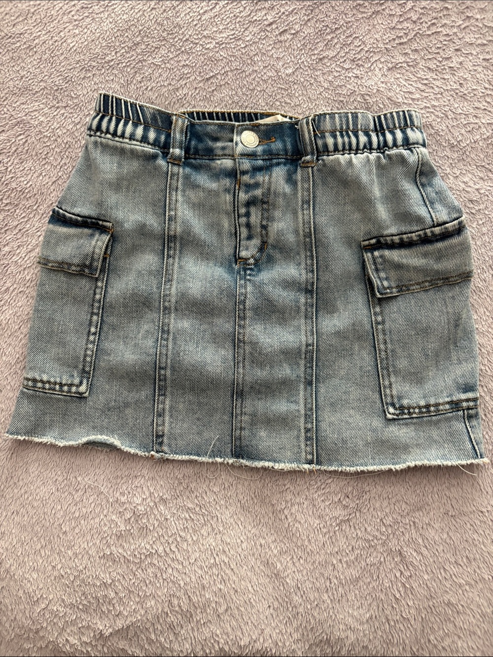 Girls Denim Cargo Skort- Light Blue